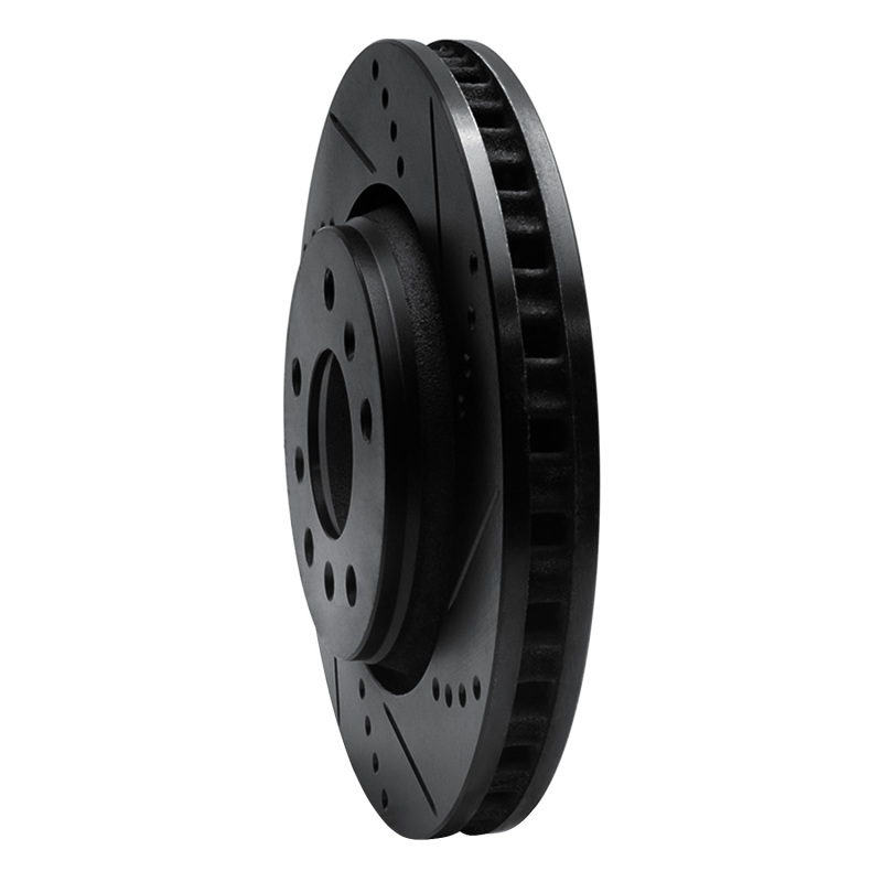 Buick LaCrosse Brake Rotor (1) - Front Right - R1 Concepts - Drilled & Slotted - Black - `04-`09